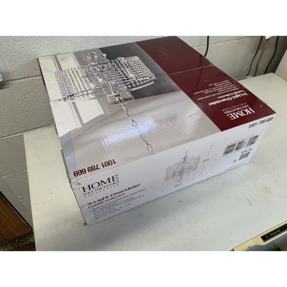 Home Decorators 1001789669 Calisitti 3 Light Chandelier K9 Crystal Dangles New - Picture 7 of 7